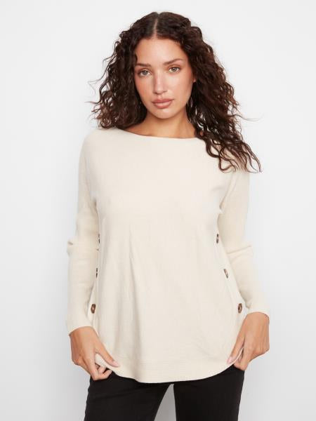 Long Sleeve Drop Boat Neck Sweater
