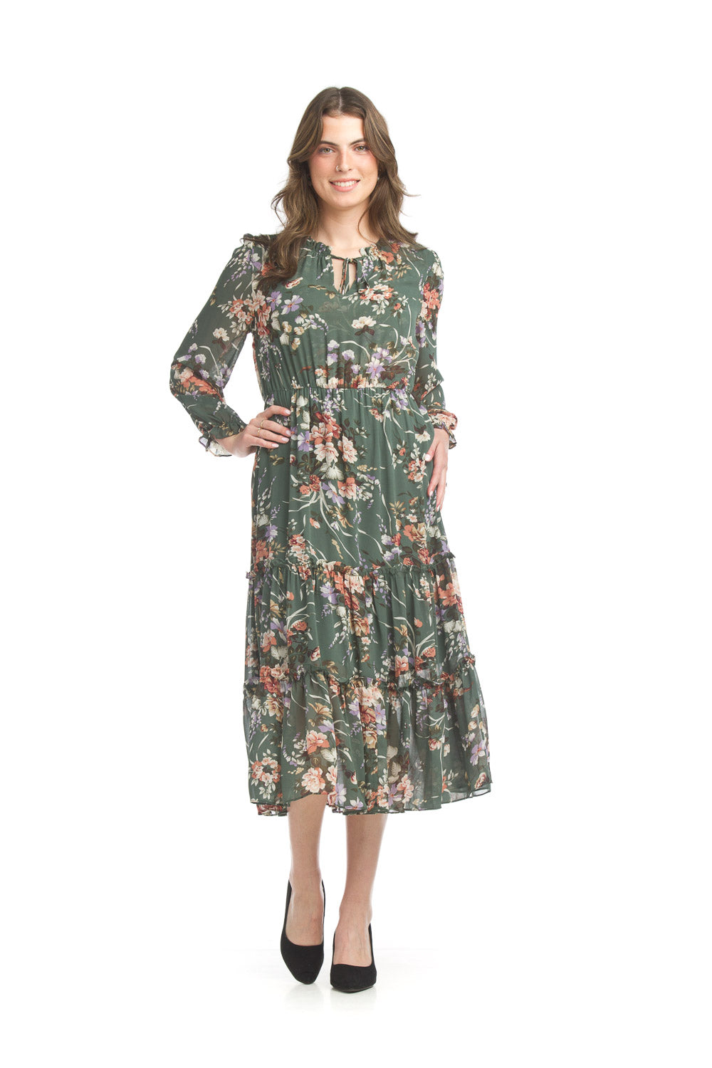 Floral Maxi Dress W/Elastic Waist