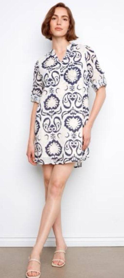 3/4 Sleeve Henley Dress
