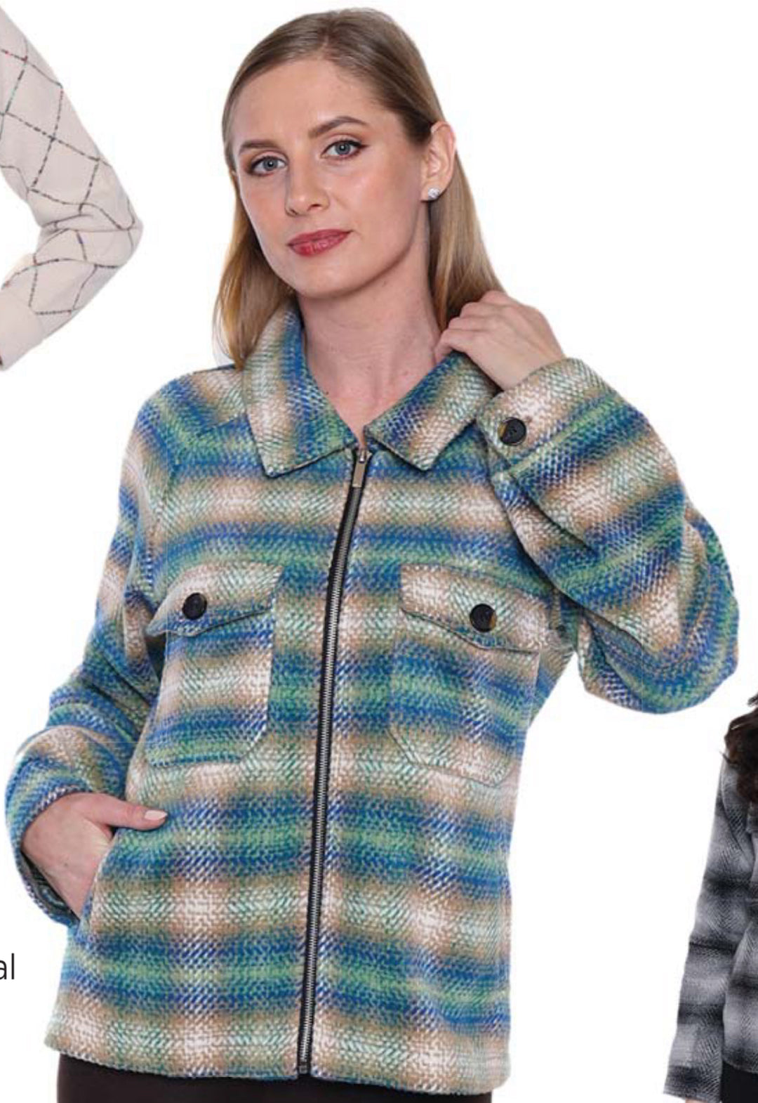 Lightweight Short Plaid Jacket