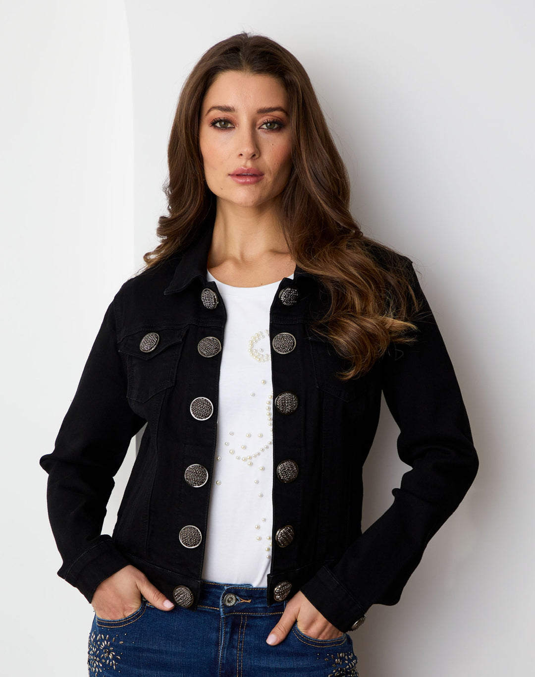 Large Button Black Jacket