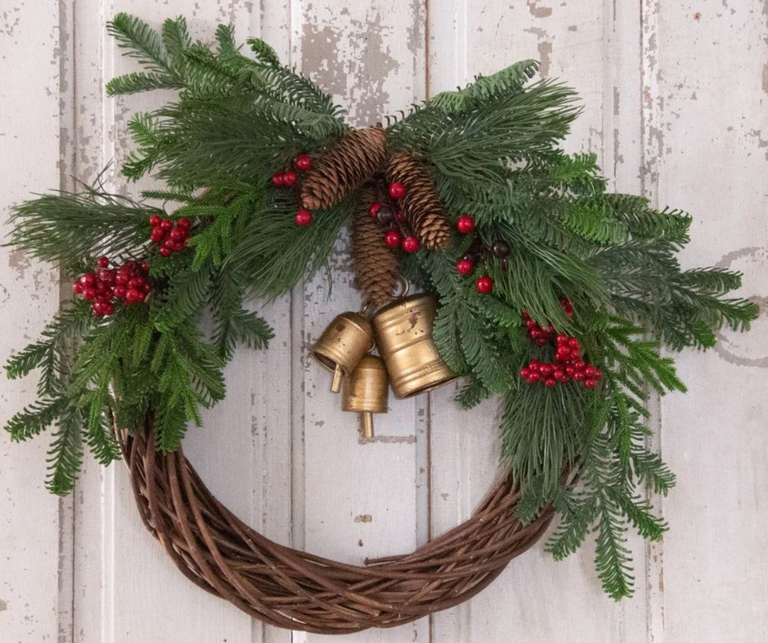 Pine & Red Berries W/Bell Wreath