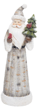 Resin Birch Santa Figurines
