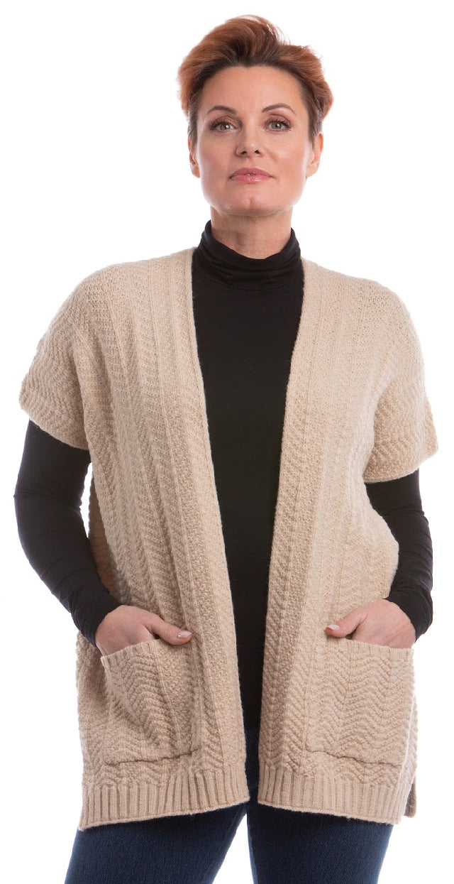 Sleeveless Mid Length Cardigan