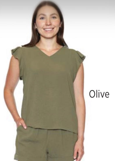 VNeck Cap Sleeve Top