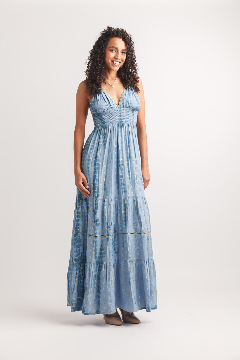 Tie Dye VNeck Maxi Dress