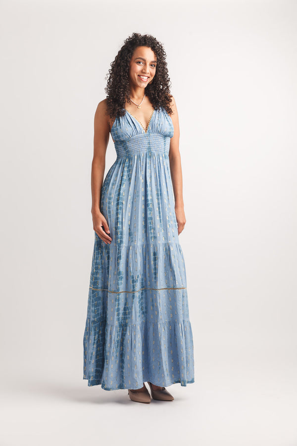 Tie Dye VNeck Maxi Dress
