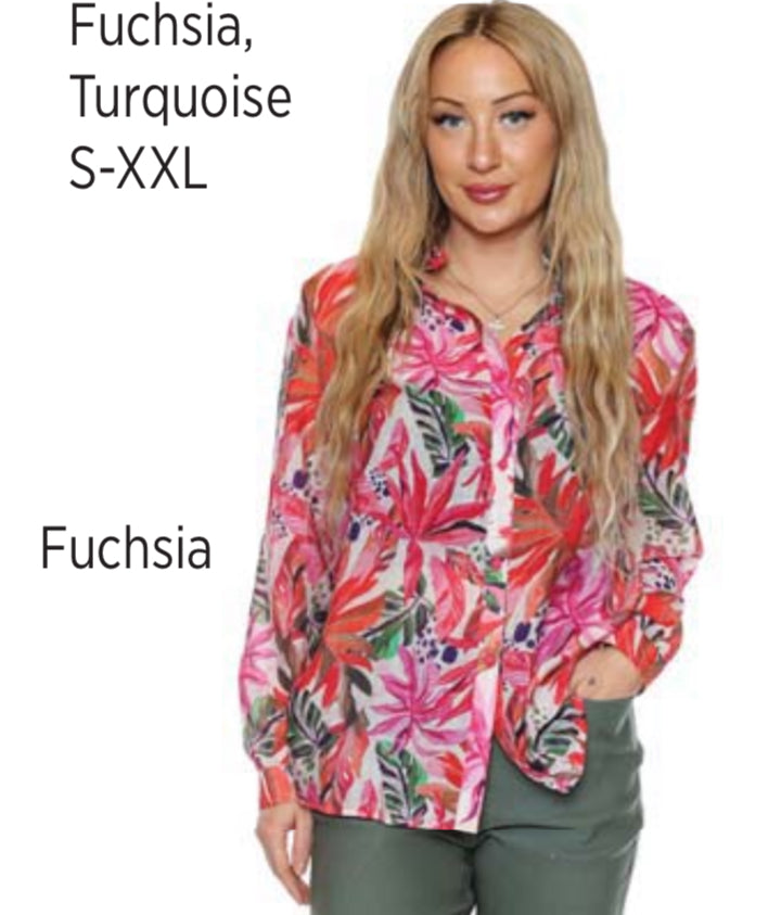 Lightweight Printed Long Sleeve Blouse