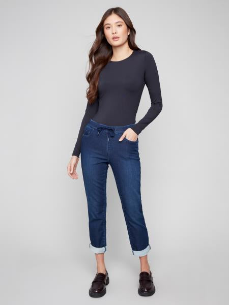 Knit Denim Jogger Pant