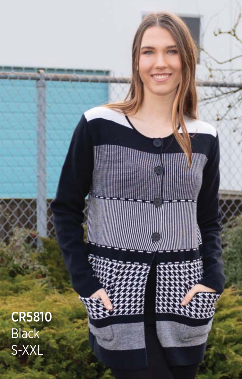 Knit Long Sleeve Cardigan W/Button Close