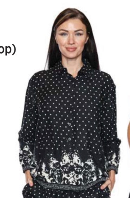 Printed Long Sleeve Blouse