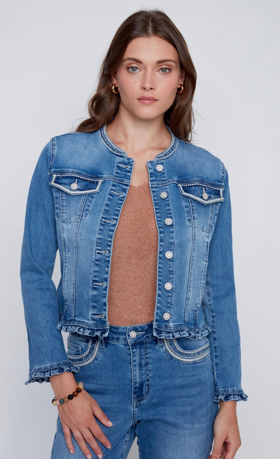Short Denim Jacket W/Detail