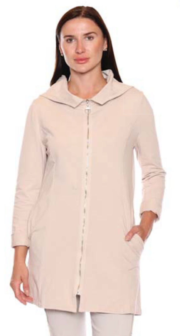 Beige Zip Up W/Hood
