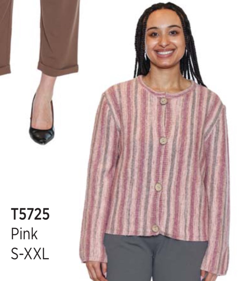 Pink Long Sleeve W/Buttons Top
