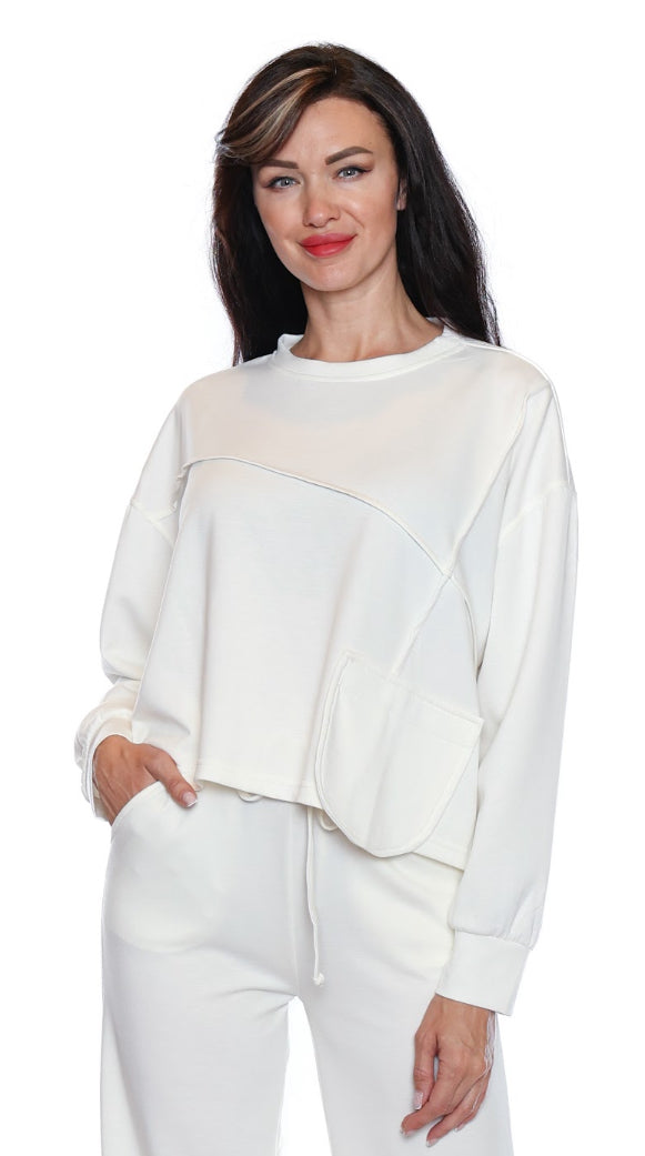 Cropped Pocket Sweater