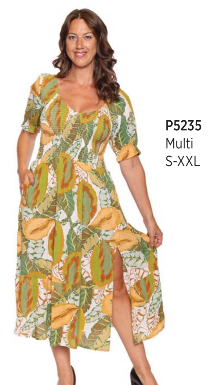 Flowy Bright Colored Pattern Dress