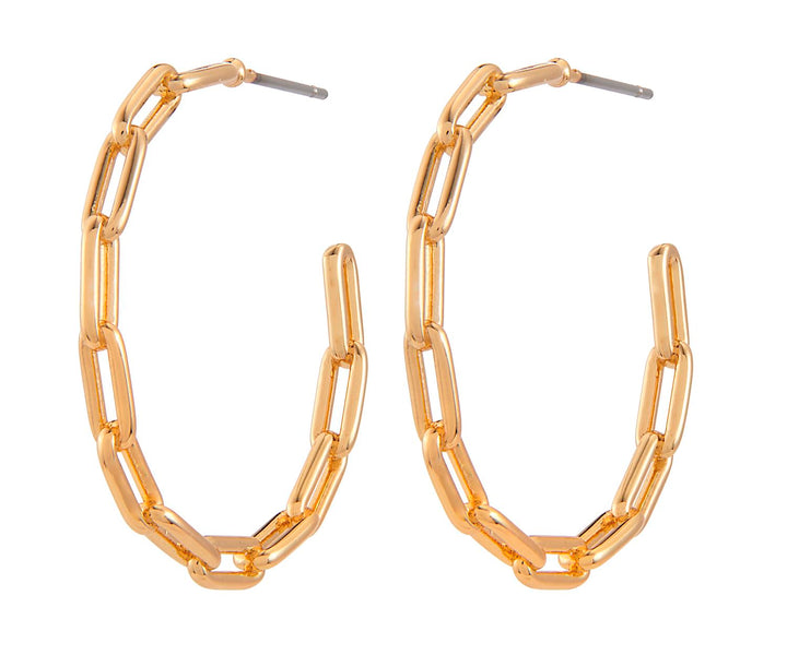 Large Chain Link Hoop Earring