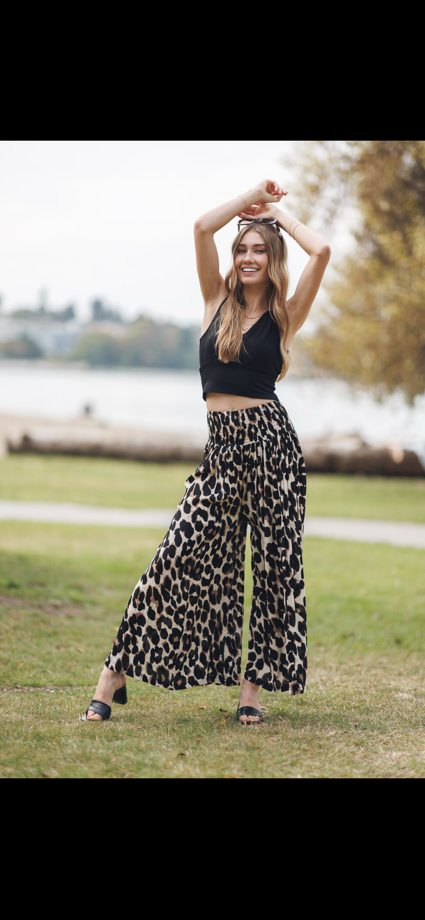 Leopard Print Wide Leg Pant