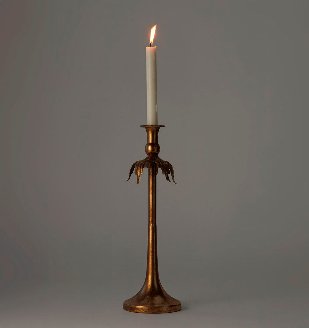 Antique Gold Taper Candle Holder