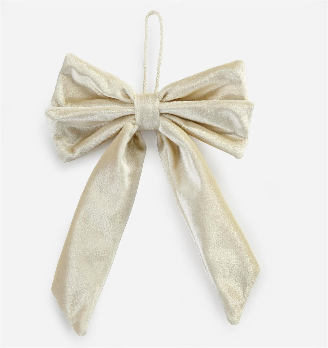 Beige Fleece Bow Ornament