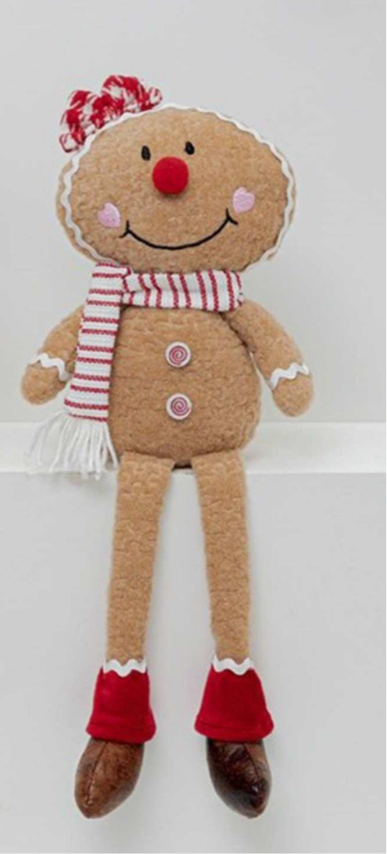 Plush Gingerbread W/Dangle Legs