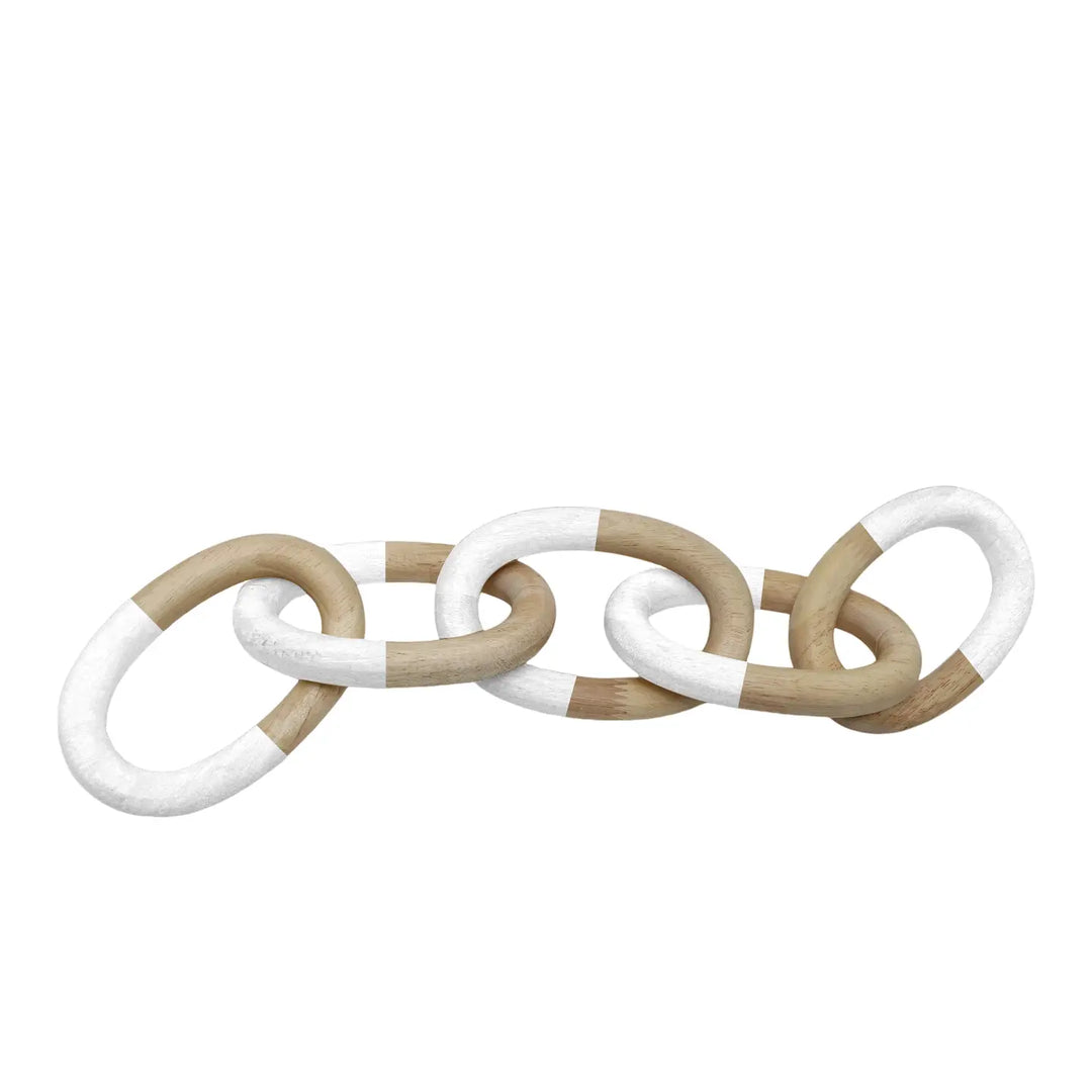 Wood & Natural White Chain Link