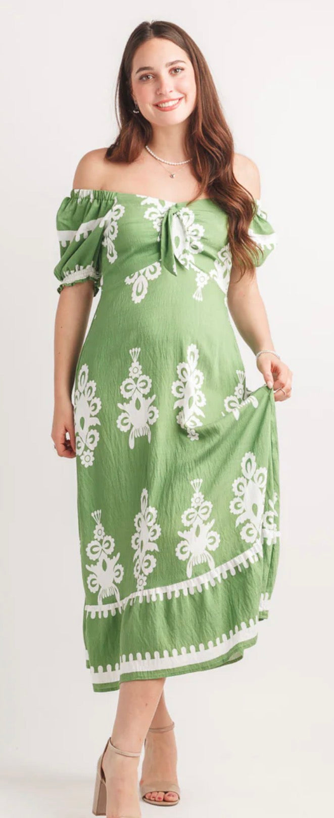 Boho Printed Tie Detail Dress