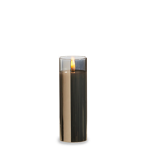 Smoke Glass Pillar Candle