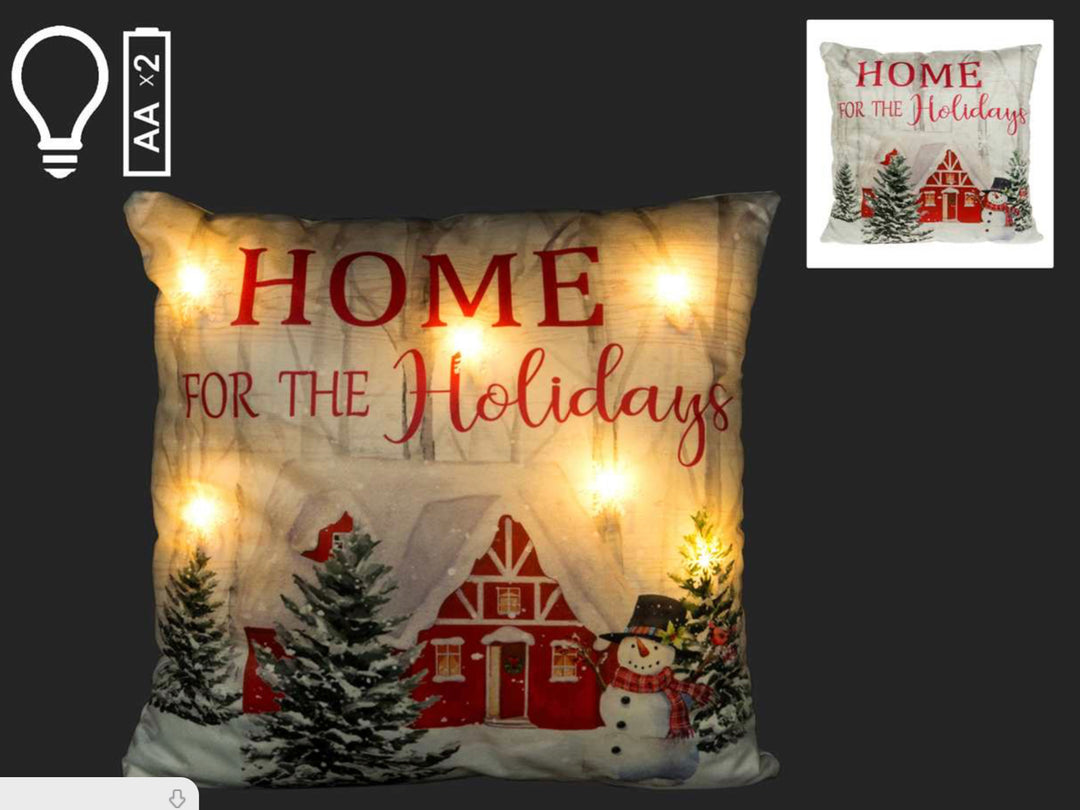 16X16” LED Red House Pillow
