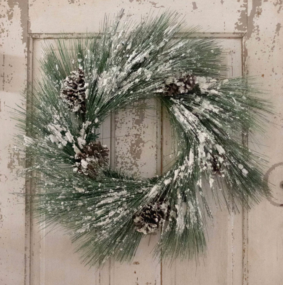 Snowy & Frosted Pincone Wreath