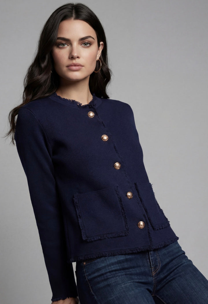 Cropped Button Front Cardigan