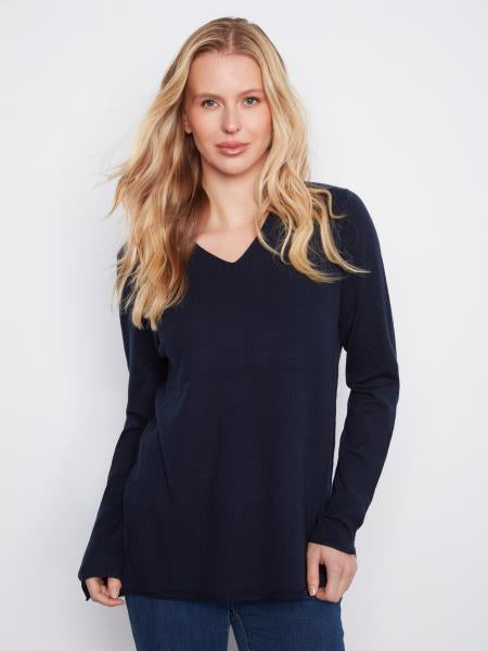 Long Sleeve V Neck Sweater