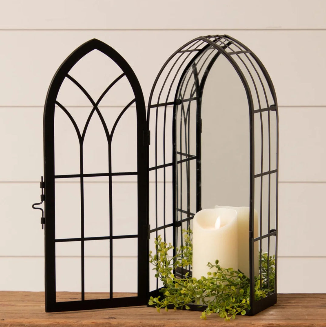 Arched Mirror Lantern (tabletop or Hang)