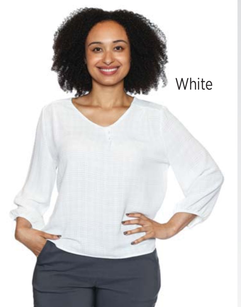 3/4 Sleeve Blouse W/Button Detail