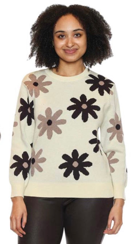 Floral Print Knit Sweater