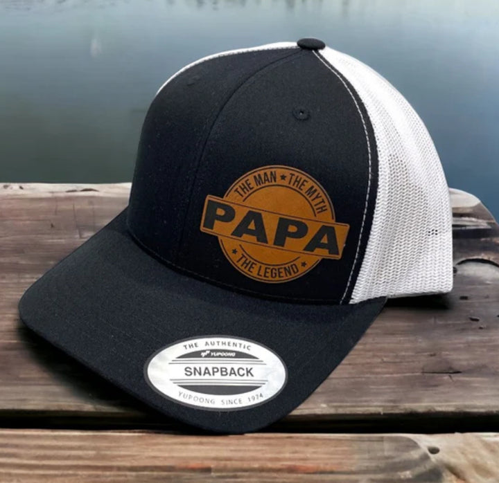 Papa Leather Patch SnapBack Hat