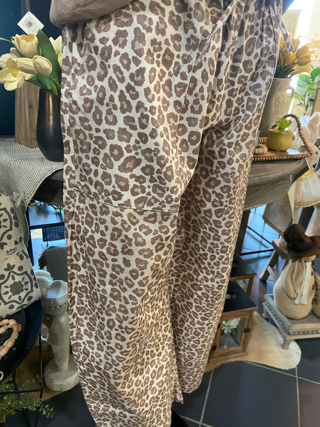 Leopard Barrel Jean