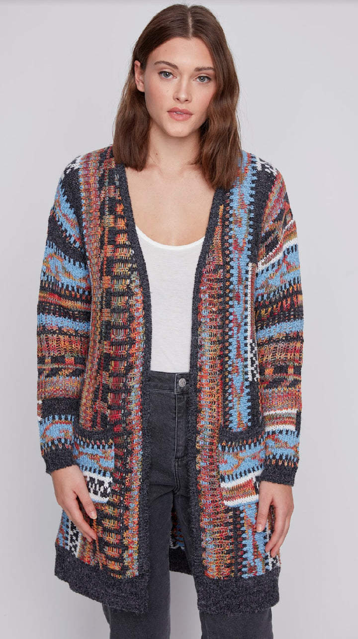 Multi Color Mid Length Cardigan