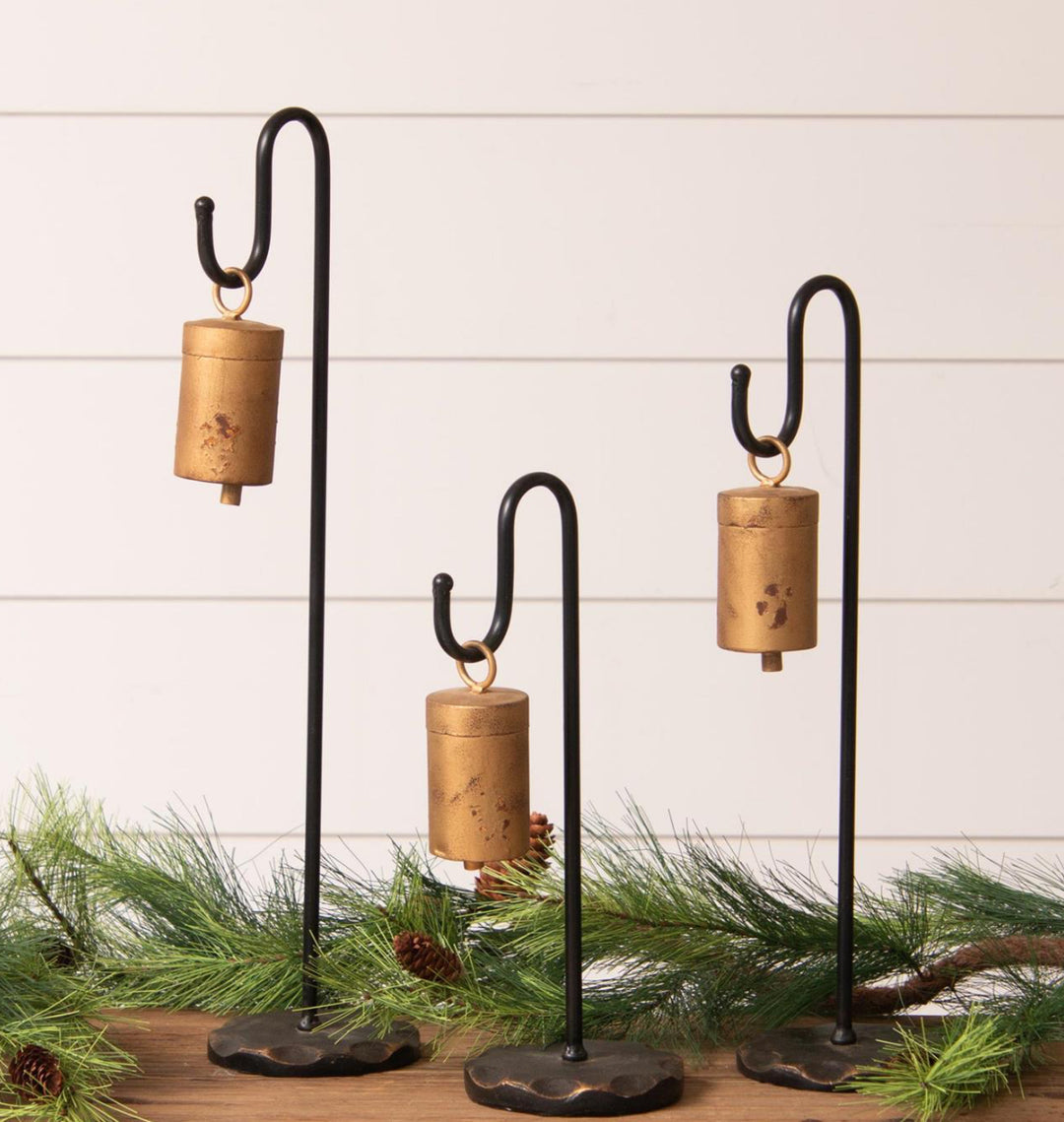 Set Of 3 Shepherd Hook Bells