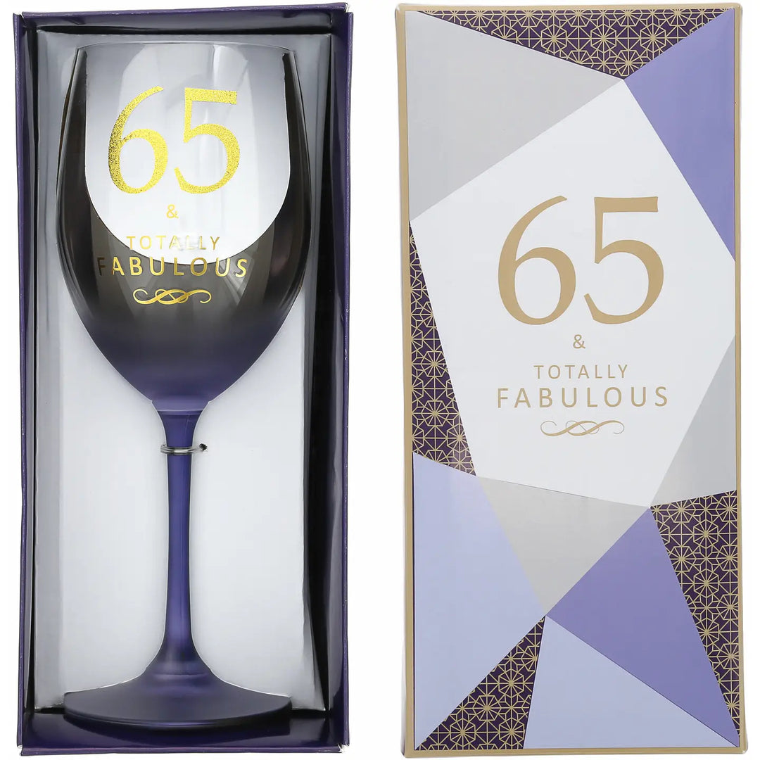 19oz 65th Boxed Crystal Wine Glass