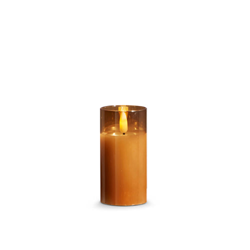 Gold Glass Pillar Candle