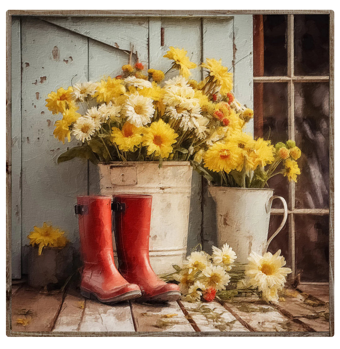 173 Red Rubber Boots Sign