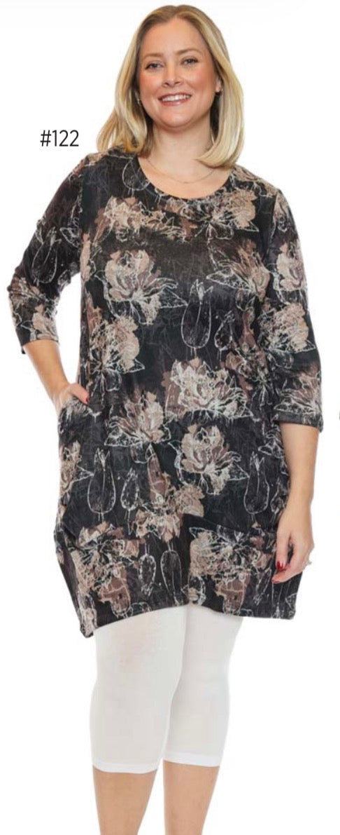 Printed 3/4 Sleeve Dress