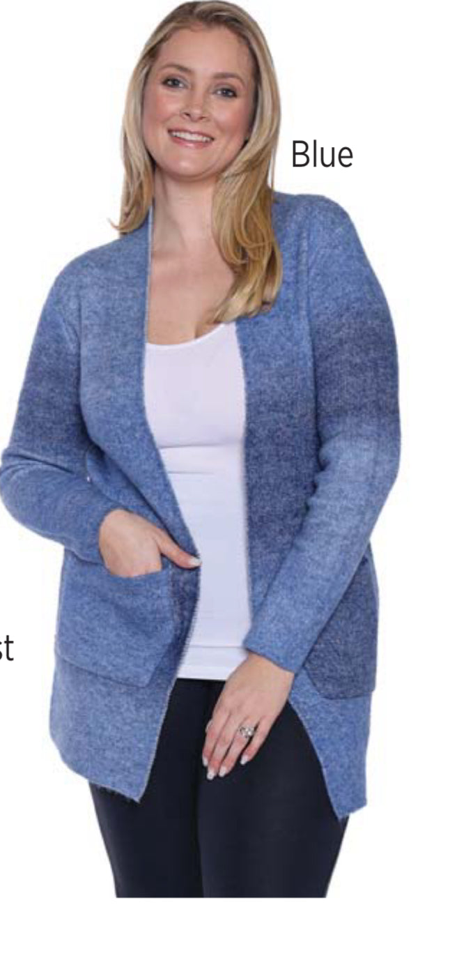 Blue Ombré Short Cardigan