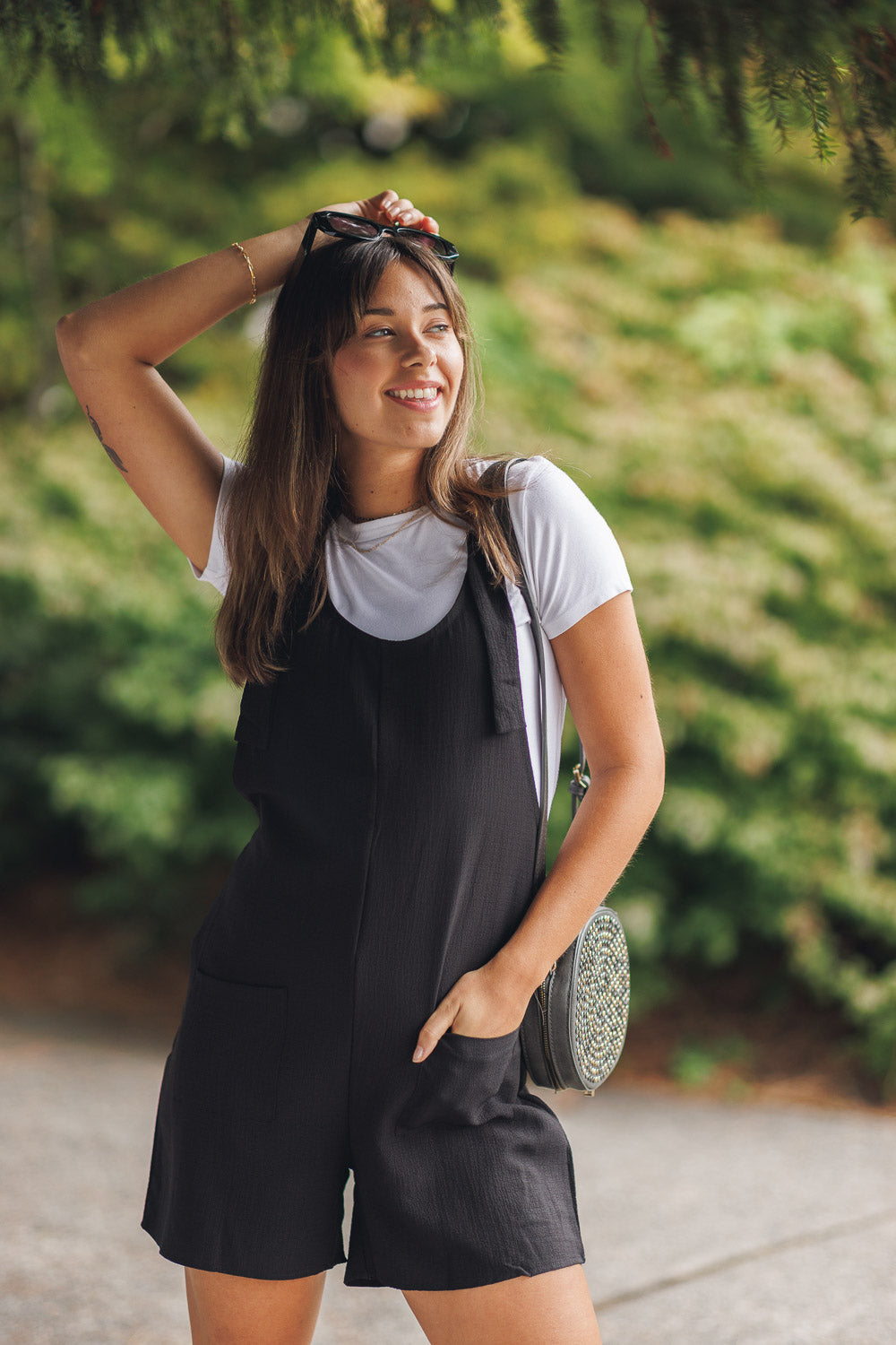 Tie Detail Romper W/Pockets