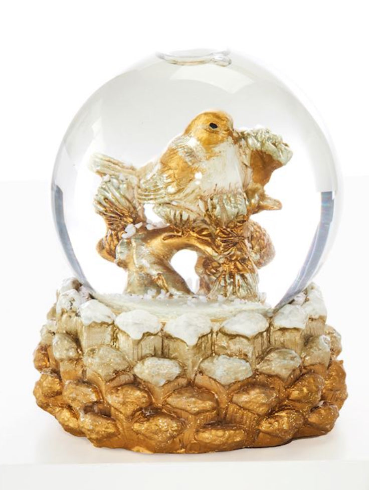 Gold Bird Water Globe