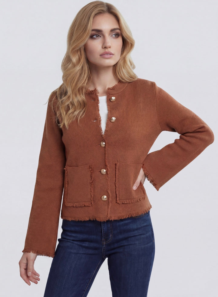 Cropped Button Front Cardigan