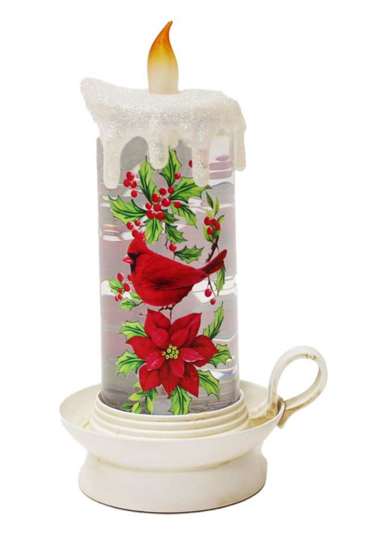 LED Cardinal Candle Water Lantern