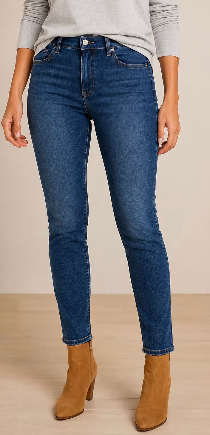 Dark Denim Fitted Jeans