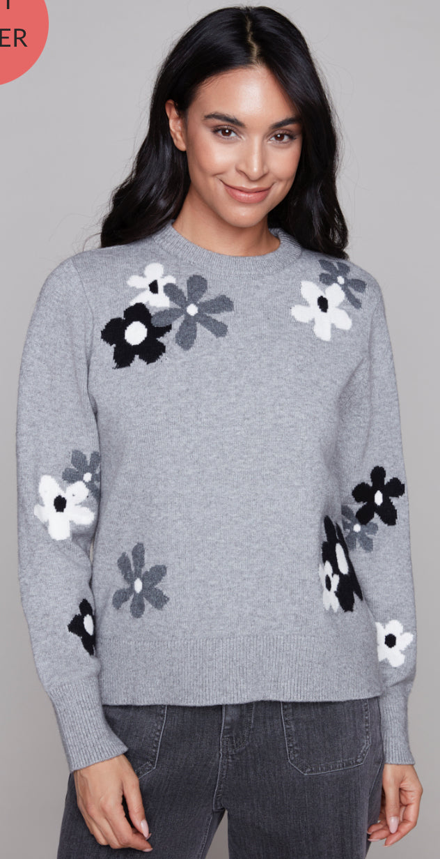 Knit Flower Sweater